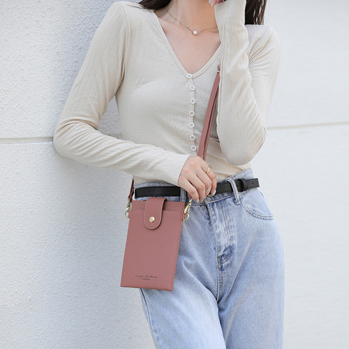 2020 Spring New PU Women's Bags Niche Bags Women's Shoulder Crossbody Bags Korean Thin Women's Mobile Wallets