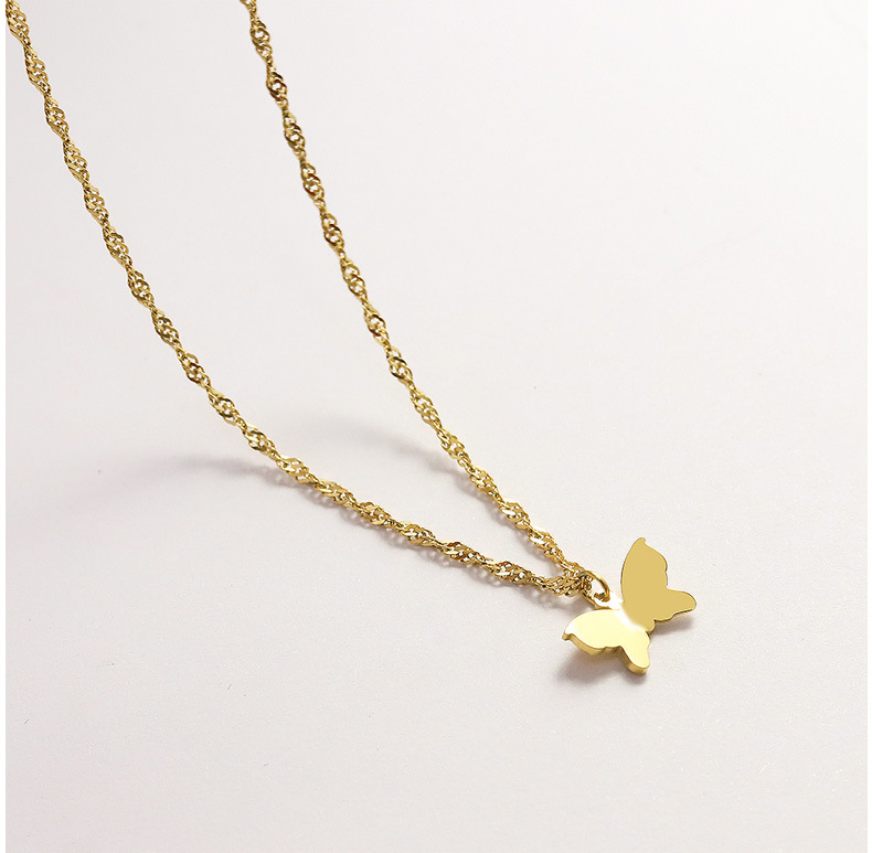 Women'S Gender PVD Coated Real Gold Plated Insect Titanium Steel Retro Waterproof Non Tarnish Necklace