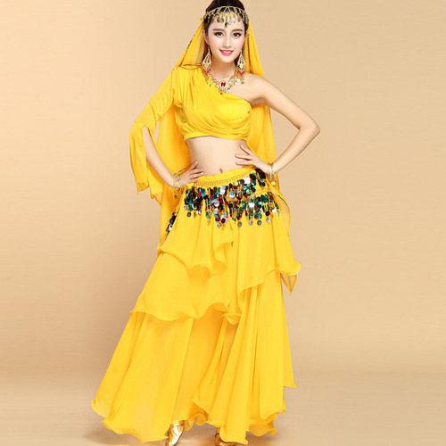 Wholesale Wholesale New Belly Dance Practice Suit Indian Dance Stage Performance Suit Large Swing Skirt Angled Shoulder Training Suit Women
