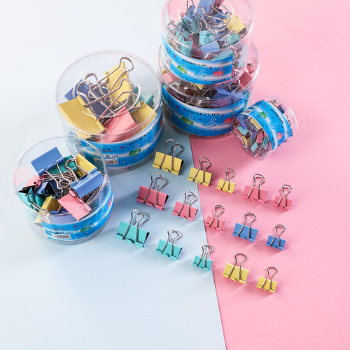 Office stationery barrel color swallowtail clip small clip metal long tail clip student test paper clip information clip bill clip