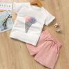 Short sleeve T-shirt Suit Girls’ casual Korean two piece suit for children