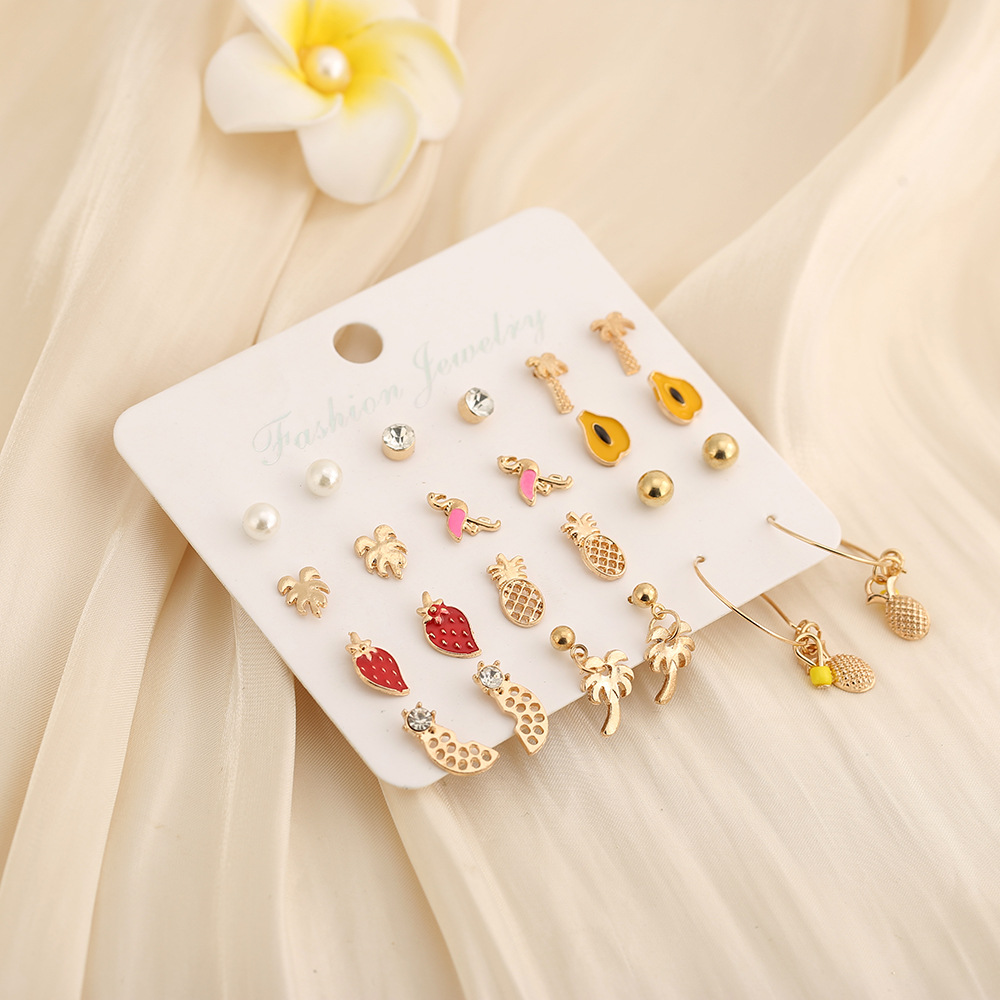 Korean Style Coconut Fruit Earrings Fashion All-match Jewelry Set display picture 3