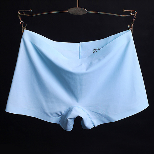 Summer new style ice silk women's breathable boxer briefs solid color cotton file anti-exposure safety pants for women