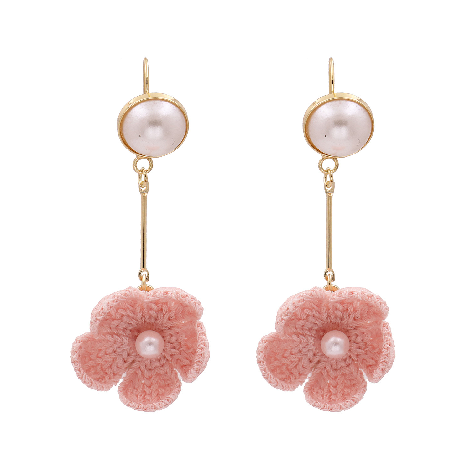 New Fashion Knitted Flower Earrings For Women Wholesale display picture 4