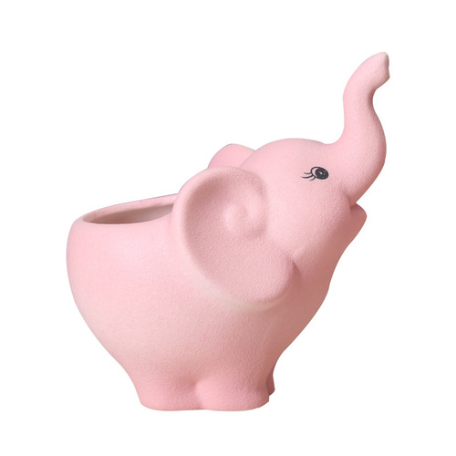 Simple white creative succulents animal elephant flower pot supply Amazon zakka combination ceramic flower pot