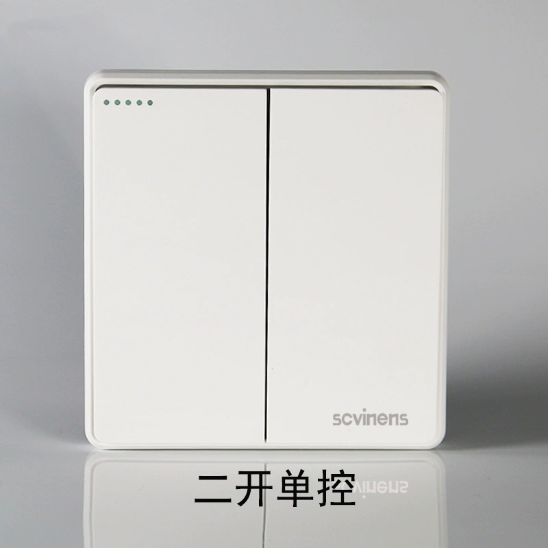 Household concealed one-open dual control five-hole socket panel wholesale 86 type single-open dual-connector wall switch