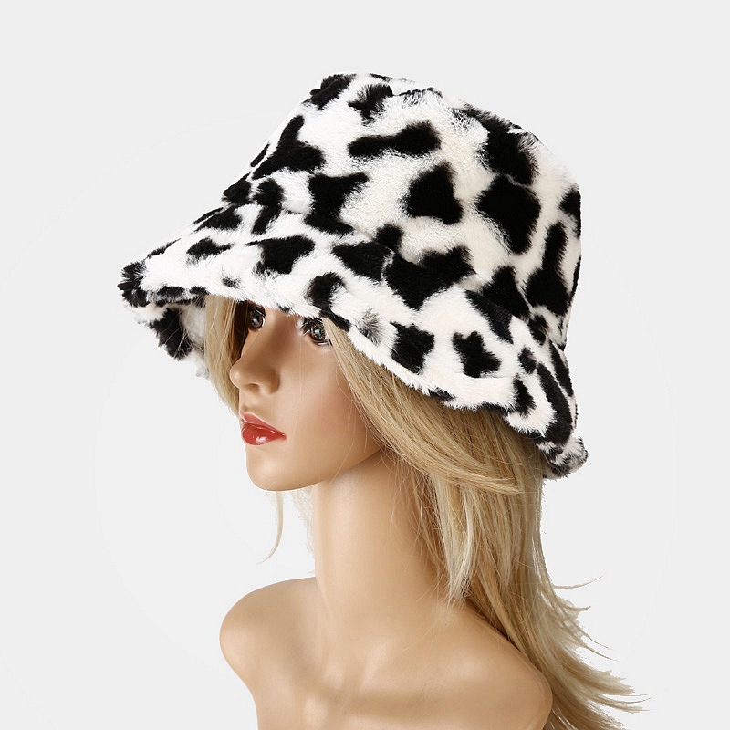 Women's Fashion Cow Pattern Wide Eaves Bucket Hat display picture 4