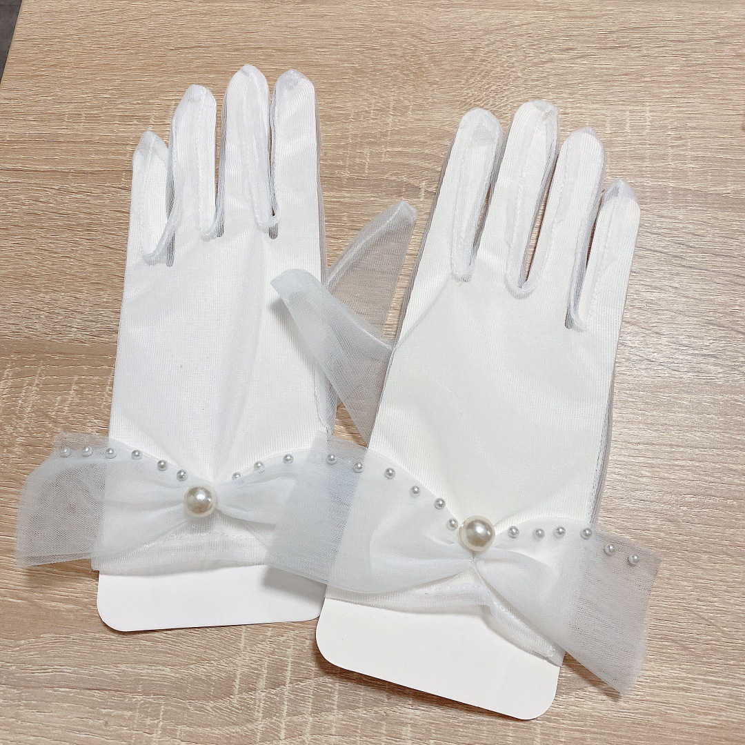 Bride's Glove Lace White Wedding Gloves Wedding Celebration Wedding Dress White Glove Short Elegant Retro Gloves