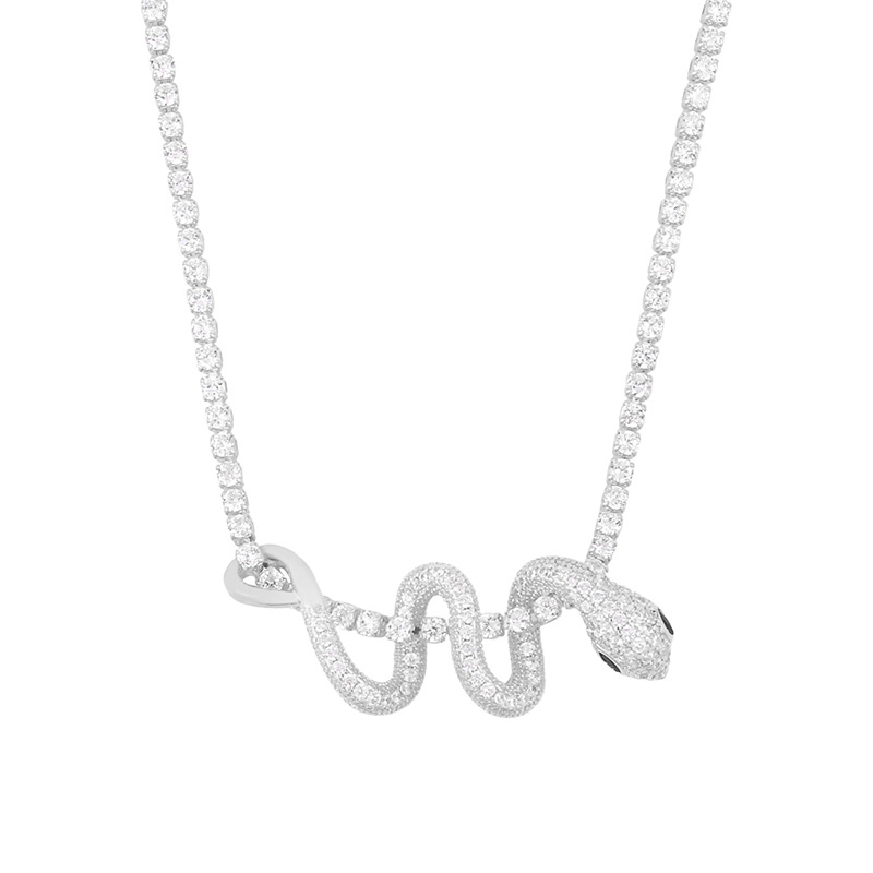 Fashion Snake-shaped Necklace Diamond Pendant Necklace Wholesale Nihaojewelry display picture 6