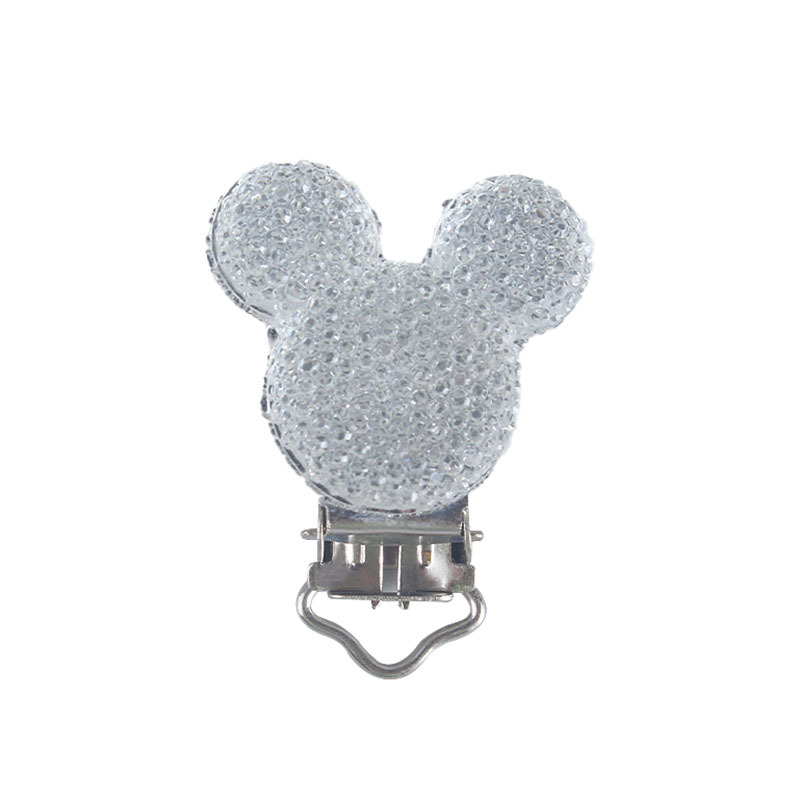 Suministros para bebés de dibujos animados animal chupete clip creativo DIY brillante clip de hierro chupete cadena accesorios de la joyería