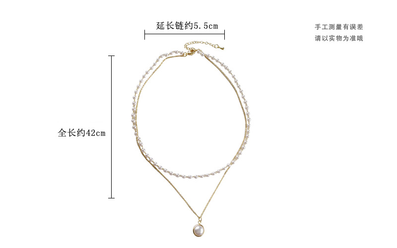 Simple Double-layer Metal Pearl Necklace display picture 14