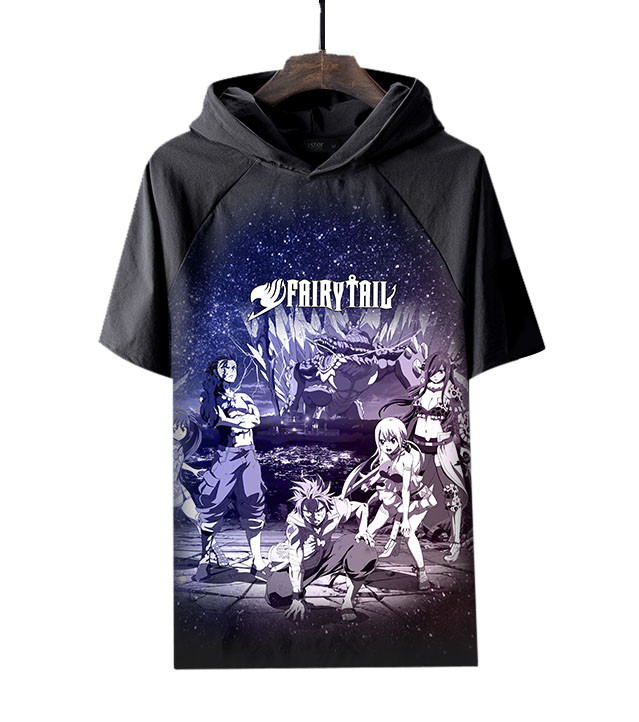 妖精的尾巴  日本动漫 短袖T恤连帽 亚马逊跨境3D衣服装周边UD13