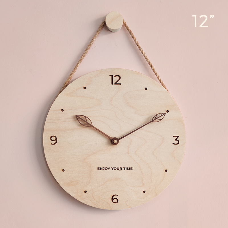Wooden sling wall clock Nordic Japanese...