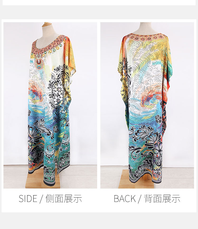 Summer Fashion New Long   Four-sided Bomb Positioning Flower Vacation Long Skirt Seaside Beach Blouse Swimsuit Bikini Outside Jacket Nihaojewelry Wholesale display picture 10