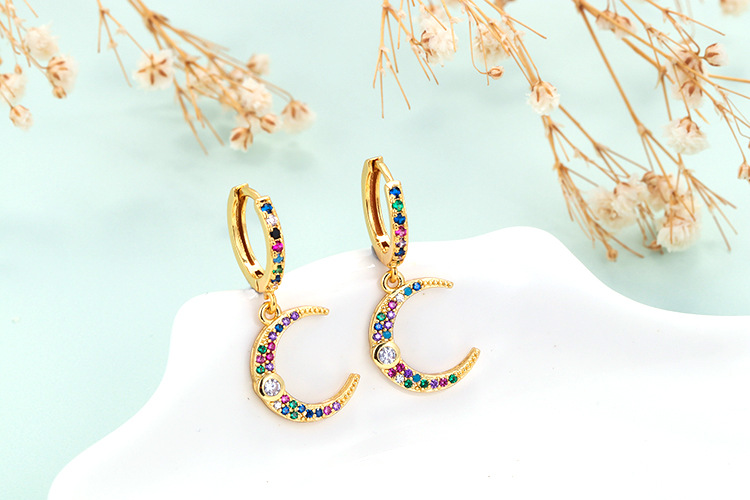 European And American Fashion Colorful Zircon Earrings A Variety Of Creative Personality Pineapple Cactus Earrings Diy Ear Studs Earrings For Women display picture 13