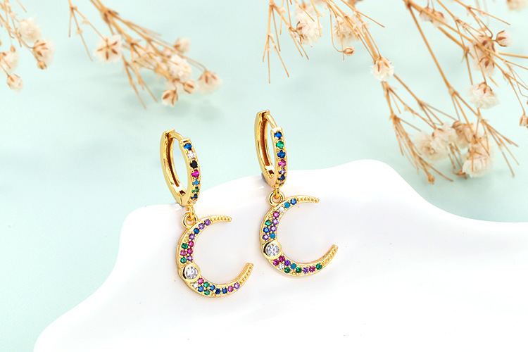 10g Weight Zircon Inlay Material Earrings Classification Housewarming, Anniversary, Business, Wedding, Travel, Birthday, Festival Occasion Copper Material Geometric Pattern Women'S Gender Plating Design Fashion Style Copper Plating Geometric Zircon 31