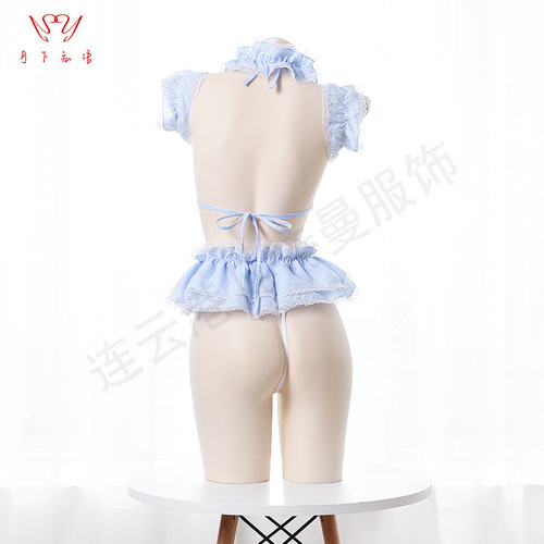 Cross-border distribution of new sexy lingerie, sexy three-point temptation, hollow sexy role, passionate maid role-playing uniform