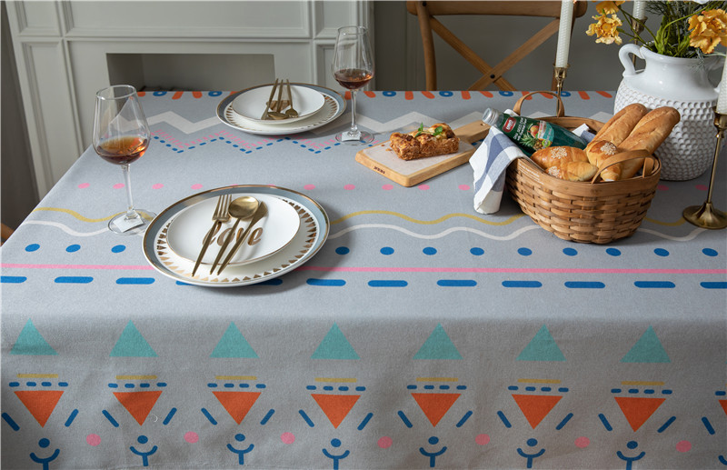 Thickened Polyester Cotton Linen Modern Simple Printed Tablecloth Rectangular Coffee Dining Table Cloth One_voghion.com