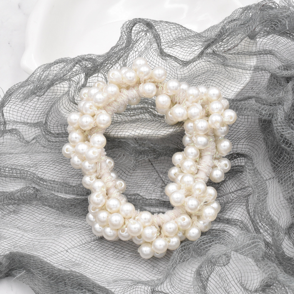 Crystal Braided Pearl Hair Rope display picture 3