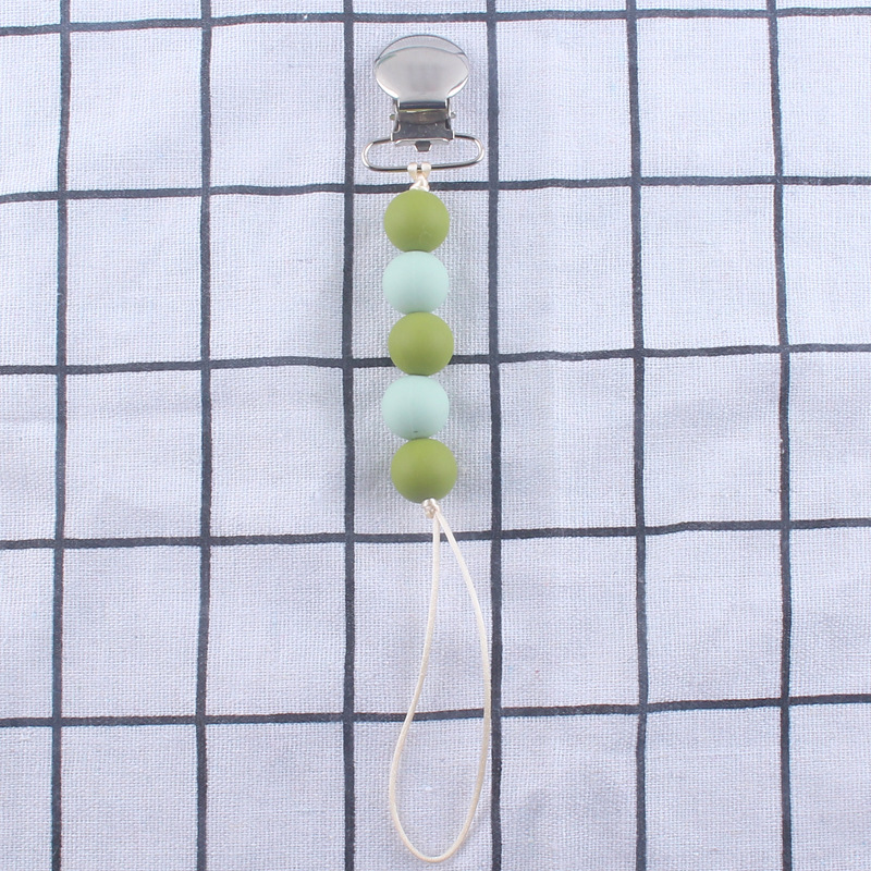 Cadena de pezón de silicona calmante Nuevo clip de hierro clip de pezón Dispositivo de molienda de dientes de bebé cadena anti-caída cadena anti-perdida