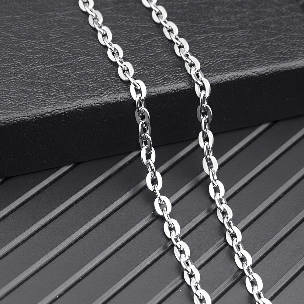 Stainless Steel Chain Necklace For Men Coarse Lock Bone Design_voghion.com