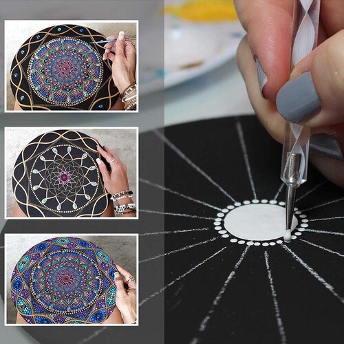 Amazon Mandala Dotting Tools 40-piece Set Painting Handmade Art Supplies Art Drawing Board Sticker Holder