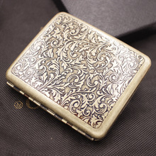 贵派烟盒20支装纯铜滚花超薄复古金属烟夹创意个性男士香菸盒正品
