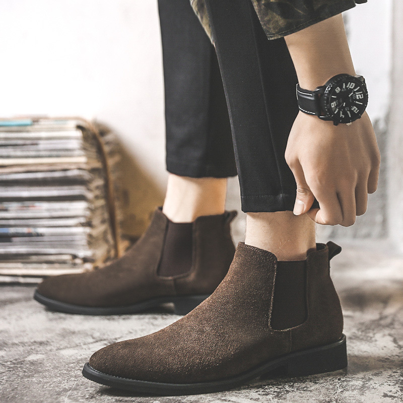 Chelsea boots men's mid-cut Martin boots...