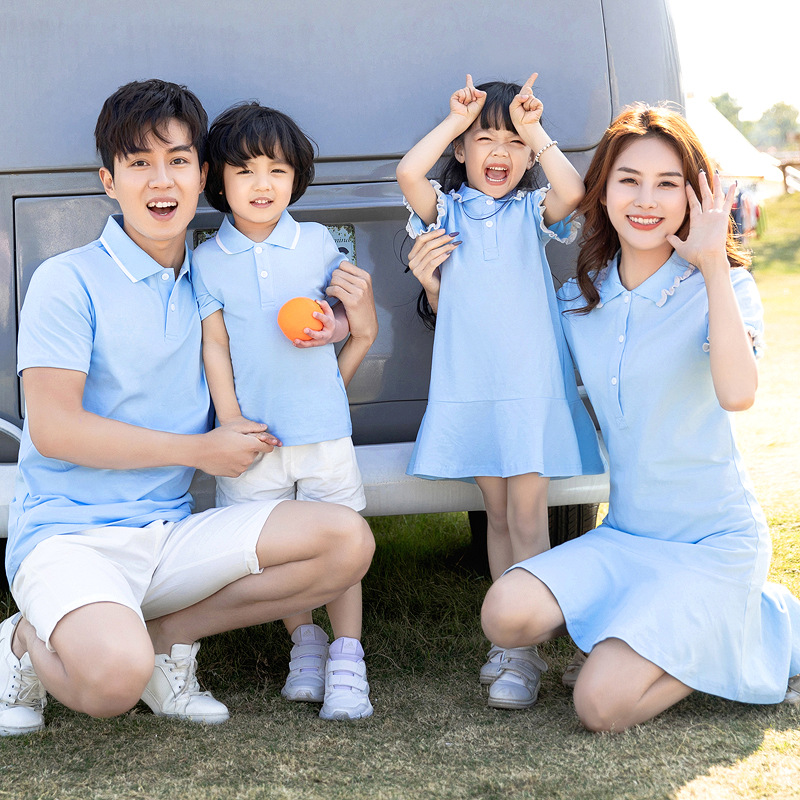 2020 Year of fate With children A Three Four POLO fashion Female Women Dress child Group purchase