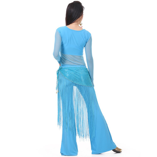 Medium wrinkle + practice pants + tassel scarf New practice clothes set Tassel Indian dance costume three-piece set