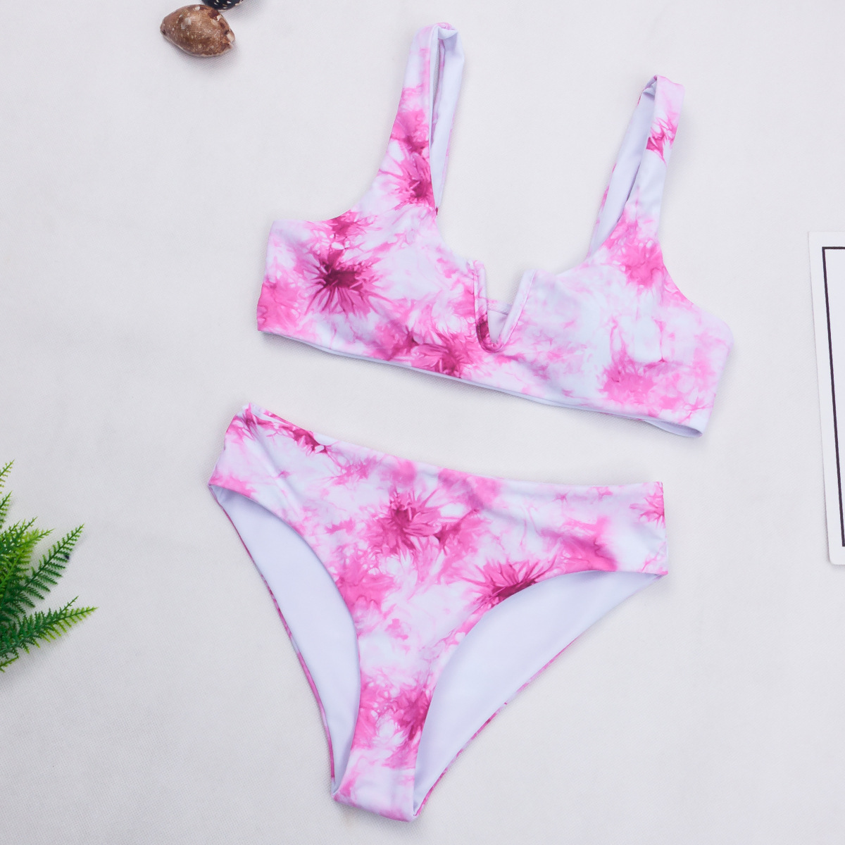 split tie-dye printed bikini  NSHL42462