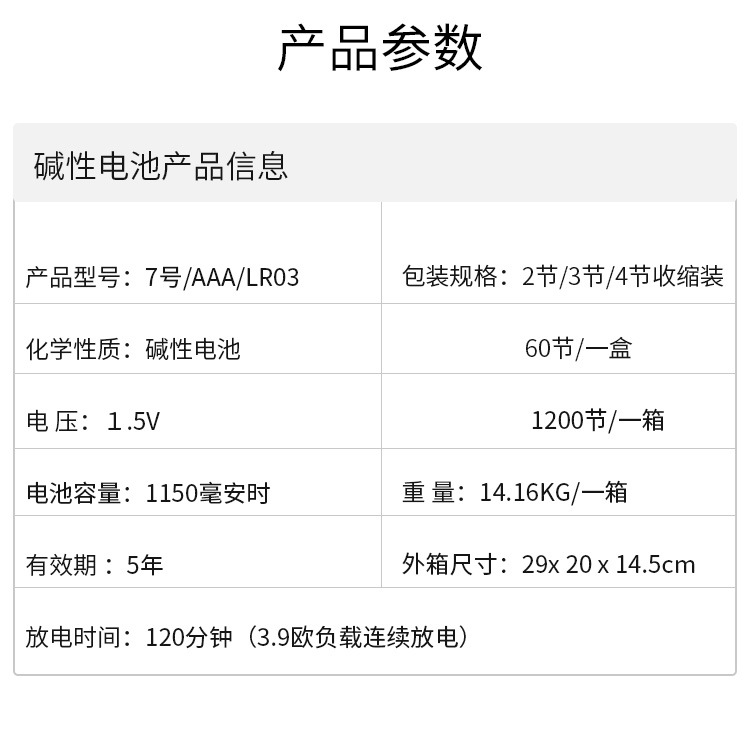 7号电池 碱性电池 AAA