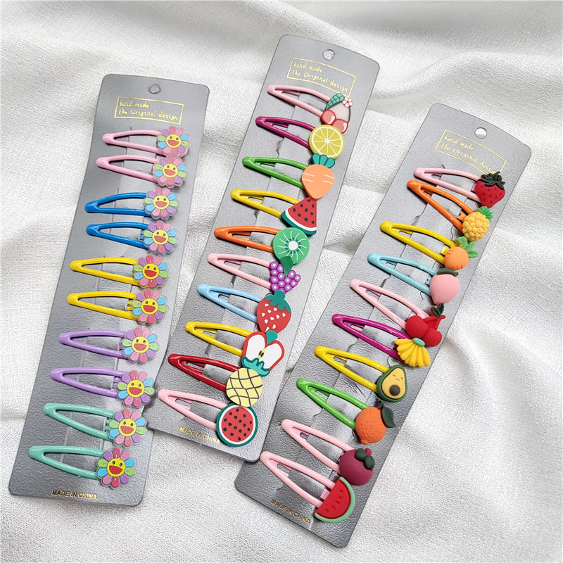 Juego de diez piezas de Corea del Sur horquilla para niños BB clip linda chica pelo roto flequillo clip tocado accesorios para el cabello de niña clip