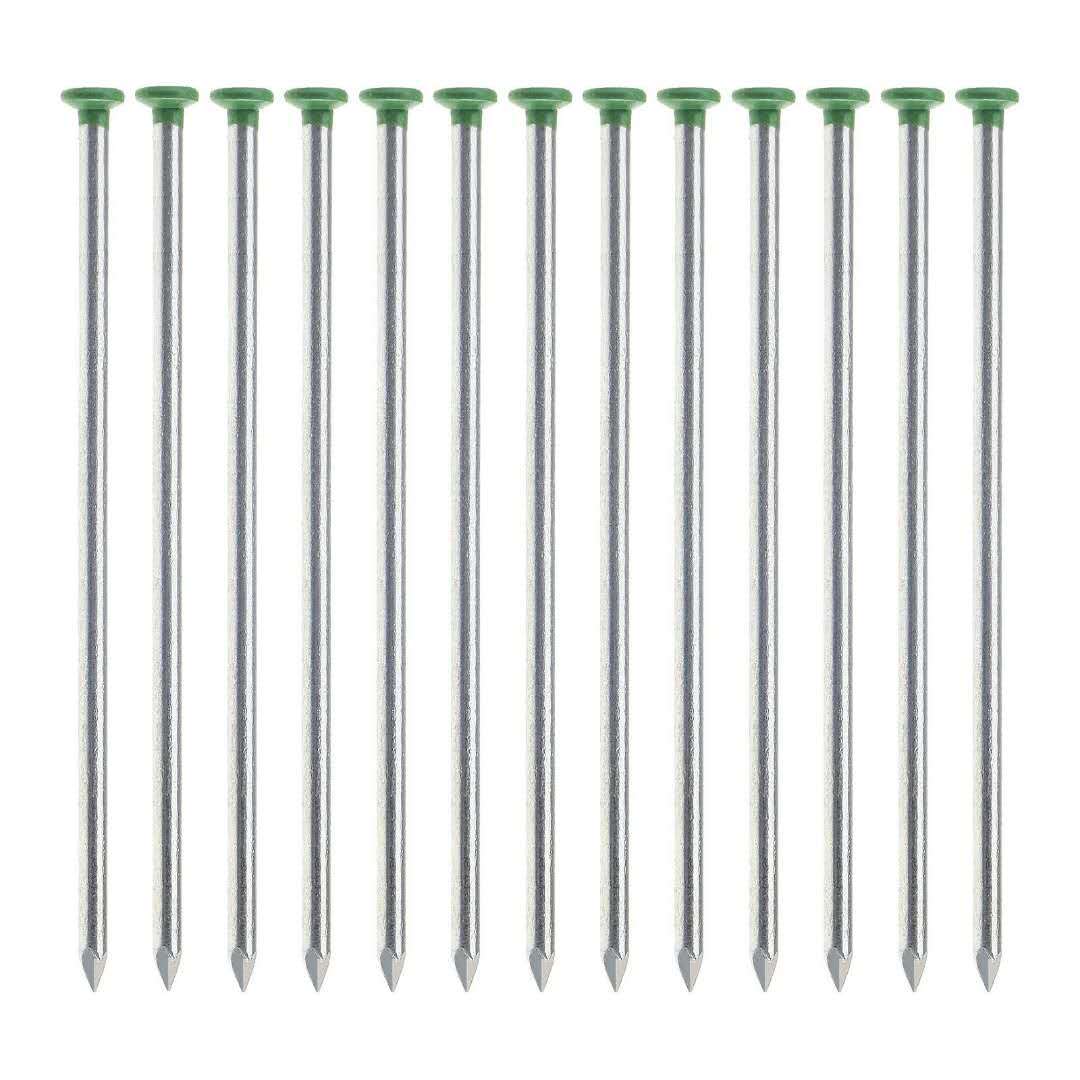 綠頭草坪草皮地釘 碳鋼鍍鋅 頭部噴綠漆 150*5mm 帶PE塑料墊片
