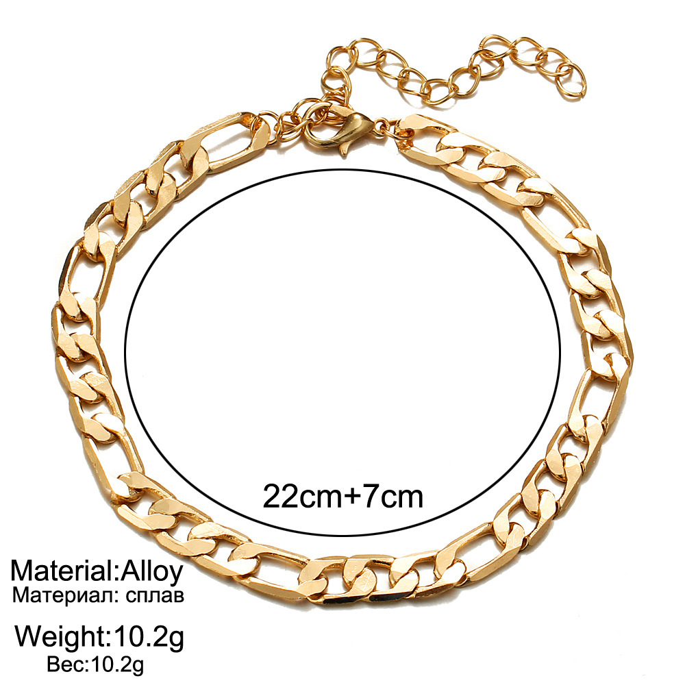 New Stainless Steel Bracelet Creative Retro Simple Chain Anklet Wholesale Nihaojewelry display picture 1