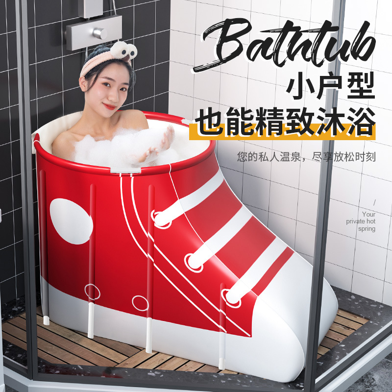 new pattern fold bathtub adult Deep soaking Adult Foldable bath bucket household Bath Khan steam Bathtub wholesale