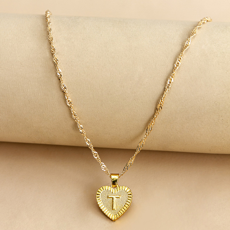 Simple Style Letter Heart Shape Alloy Plating Women's Pendant Necklace display picture 21
