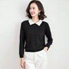 Fashion baby collar long sleeve sweater loose Korean thin Pullover