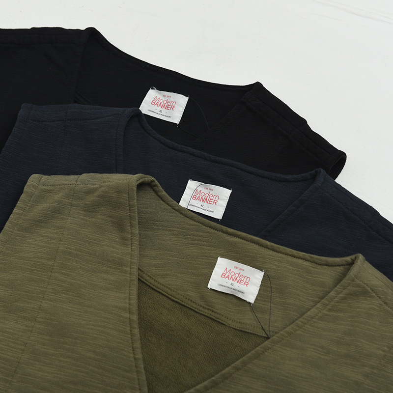 新款男士马甲背心竹节棉工装无袖外套日系百搭褂子多袋潮流|ru