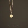 Golden coins, one bead bracelet, necklace, pendant, silver 925 sample, 14 carat