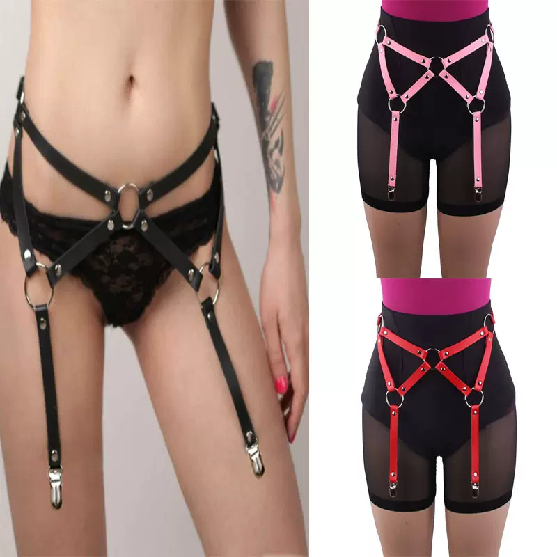 欧美时尚束缚皮带腰带 夜店演出性感个性腿环袜夹吊袜带