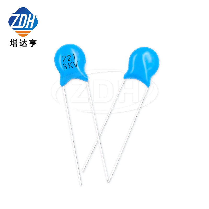 高压瓷片电容 221K 3KV P=5mm 蓝色高压电容220PF 3000V 10%