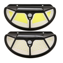 太阳能人体感应灯102 122led户户外楼道灯四面发光壁灯防水庭院灯