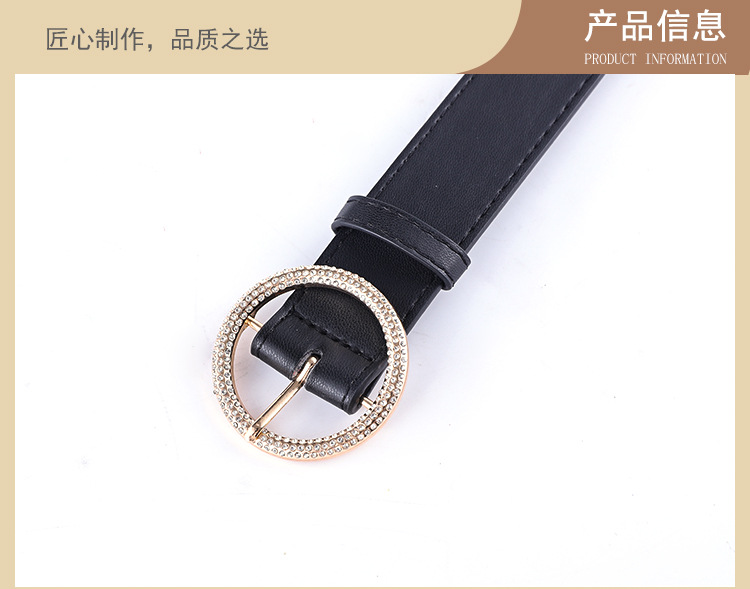 Fashionable Combination Ladies Black Belt Inlaid Rhinestone Pearl Buckle High-end Belt Spot Wholesale Nihaojewelry display picture 13