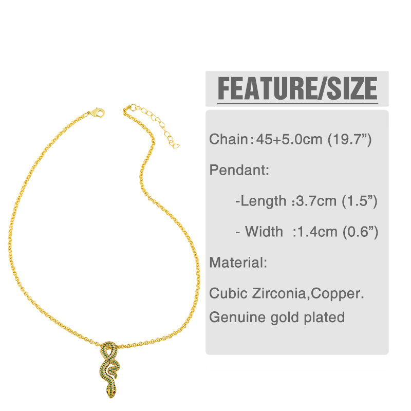 New Fashion Sweater Chain Exaggeration Snake Copper Pendant Necklace For Women display picture 1