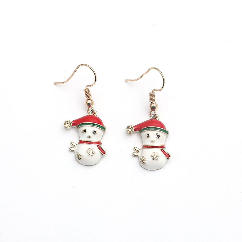 Retro Simple Santa Starfish  Snowman Christmas Earrings display picture 3