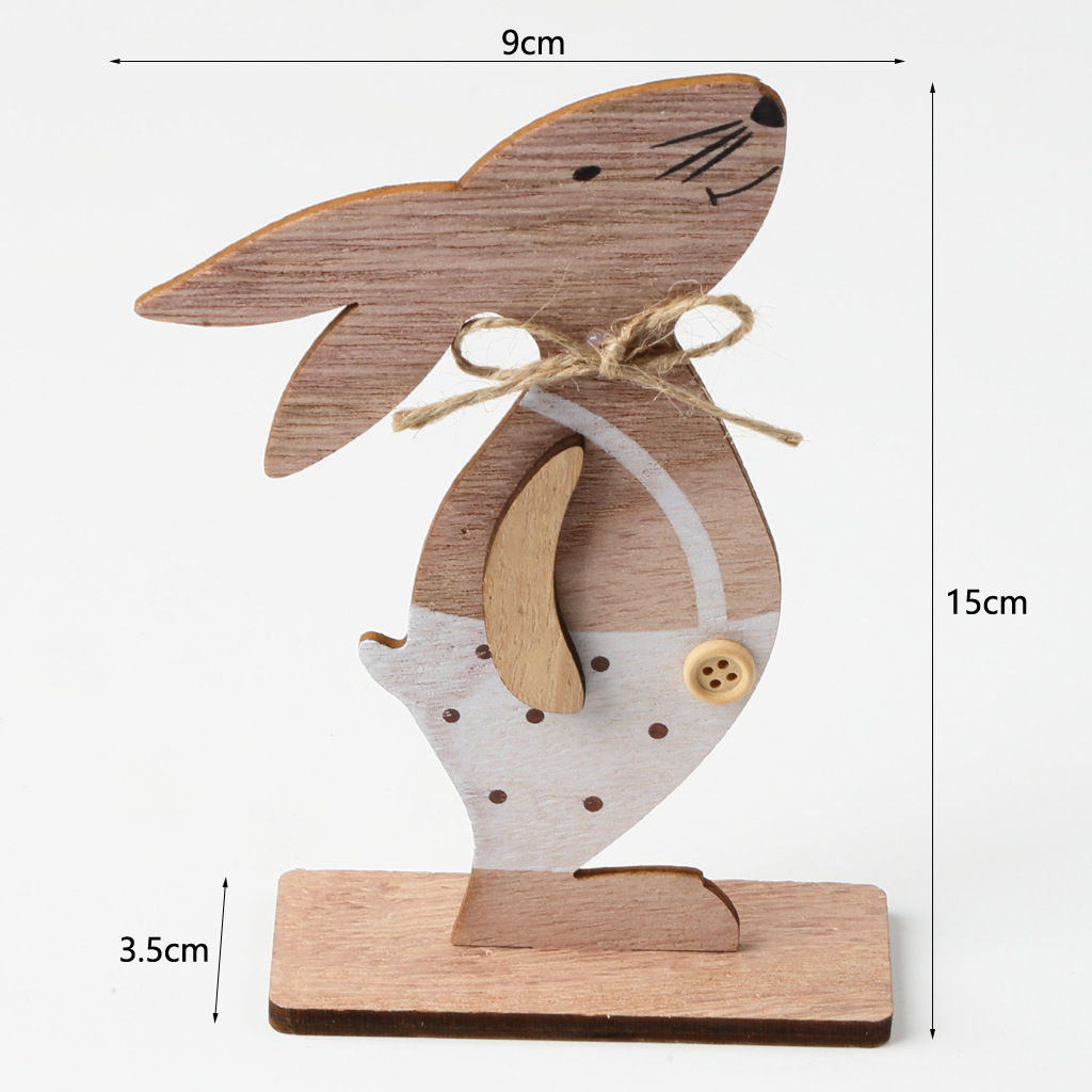 Einfacher Stil Kaninchen Herzform Holz Ornamente display picture 4