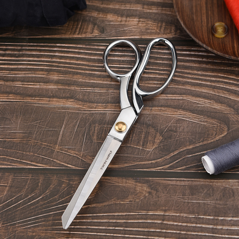 Zinc Aluminum Alloy Silver Handle Tailor Scissors8.5 Inch Clothing Scissors Household Tailor Scissors