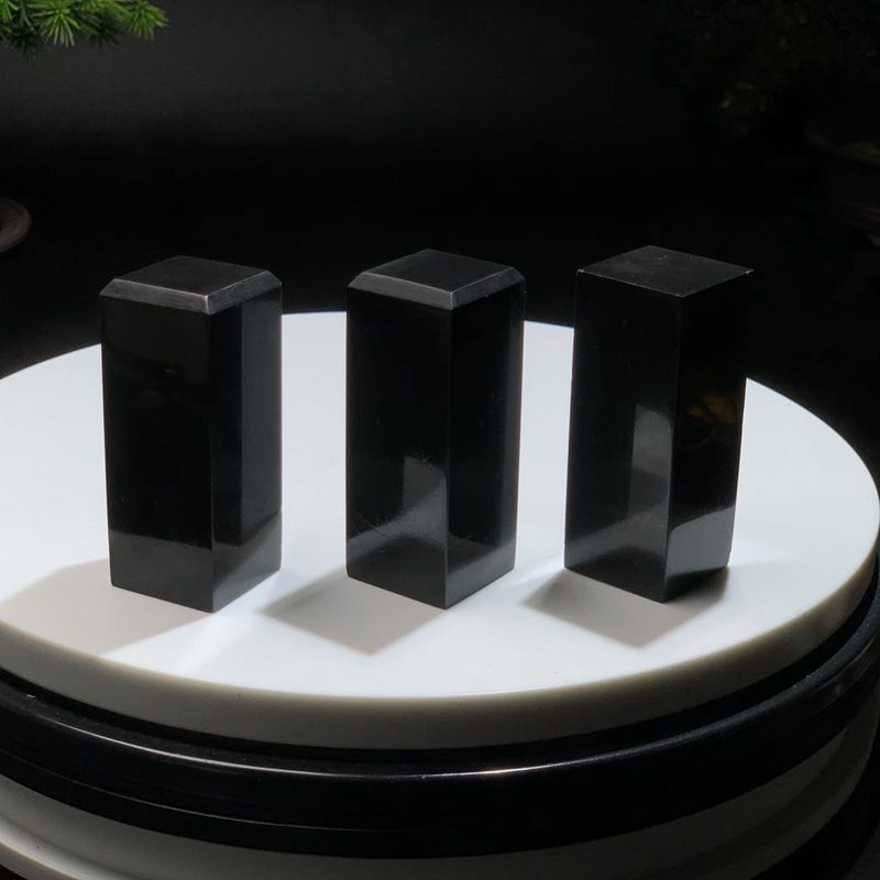 寿山石印章章料墨玉晶章金石篆刻书画练习印石头章料青田石收藏品