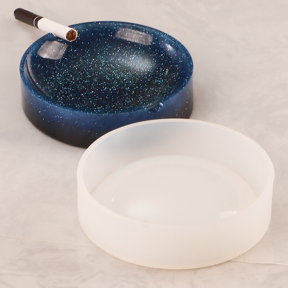 斯可DIY水晶滴胶烟灰缸硅胶模具 圆形正方形烟灰缸硅胶镜面磨具